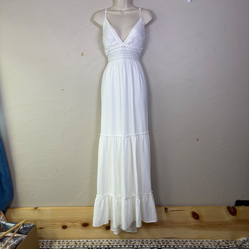 Southern‎ Fried Chics XXL Lace Beach
Wedding Dress Boho Cottage Babydoll Cut Out